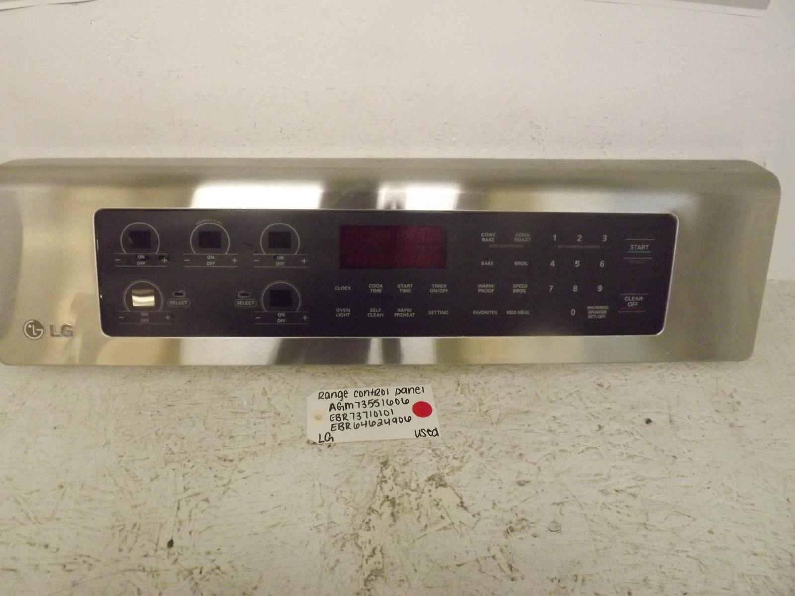 LG Range AGM73551606 EBR73710101 EBR64624906 Control Panel Used LG Range AGM73551606 EBR73710101 EBR64624906 Control Panel Used